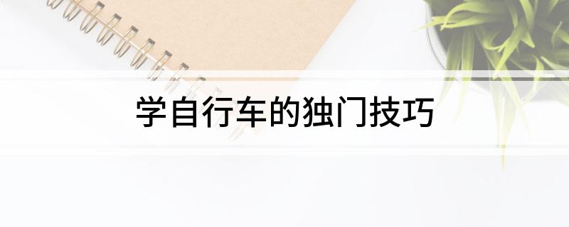 学自行车的独门技巧(图1)